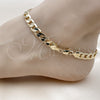 Oro Laminado Basic Anklet, Gold Filled Style Curb Design, Polished, Golden Finish, 5.222.001.10 (200 Gauge, Thickness, 10 Inches Length)