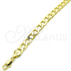 Oro Laminado Basic Anklet, Gold Filled Style Curb Design, Polished, Golden Finish, 5.222.001.10 (200 Gauge, Thickness, 10 Inches Length)