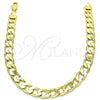 Oro Laminado Basic Anklet, Gold Filled Style Curb Design, Polished, Golden Finish, 5.222.001.10 (200 Gauge, Thickness, 10 Inches Length)