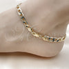 Oro Laminado Basic Anklet, Gold Filled Style Curb Design, Polished, Golden Finish, 5.222.002.10 (180 Gauge, 07 MM Thickness, 10 Inches Length)