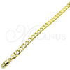 Oro Laminado Basic Anklet, Gold Filled Style Curb Design, Polished, Golden Finish, 5.222.002.10 (180 Gauge, 07 MM Thickness, 10 Inches Length)