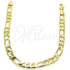 Oro Laminado Basic Anklet, Gold Filled Style Figaro Design, Polished, Golden Finish, 5.222.012.10 (180 Gauge, Thickness, 10 Inches Length)
