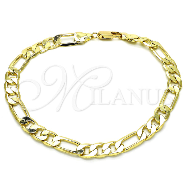 Gold Filled Anklet — Basic Anklet Figaro Design Polished 5. Gauge 08 — main product view — SKU 126333 | Oro Laminado tobillera — básico Anklet Figaro diseño pulido 5. Gauge 08 — SKU 126333