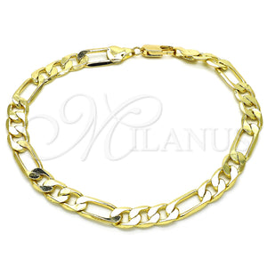 Gold Filled Anklet — Basic Anklet Figaro Design Polished 5. Gauge 08 — main product view — SKU 126333 | Oro Laminado tobillera — básico Anklet Figaro diseño pulido 5. Gauge 08 — SKU 126333
