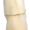 Oro Laminado Basic Anklet, Gold Filled Style Figaro Design, Polished, Golden Finish, 5.222.018.10 (0.60 Gauge, 03 MM Thickness, 10 Inches Length)