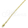 Oro Laminado Basic Anklet, Gold Filled Style Figaro Design, Polished, Golden Finish, 5.222.018.10 (0.60 Gauge, 03 MM Thickness, 10 Inches Length)