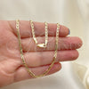 Oro Laminado Basic Necklace, Gold Filled Style Mariner Design, Polished, Golden Finish, 5.222.027.28 (0.60 Gauge, 03 MM Thickness, 28 Inches Length)