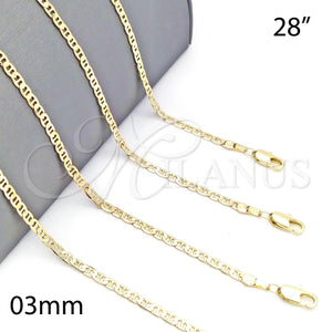 Gold Filled Necklace — Basic Necklace Mariner Design Polished 5. 0.60 Gauge — main product view — SKU 126341 | Oro Laminado collar — básico Necklace Mariner diseño pulido 5. 0.60 Gauge — SKU 126341
