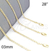 Oro Laminado Basic Necklace, Gold Filled Style Mariner Design, Polished, Golden Finish, 5.222.027.28 (0.60 Gauge, 03 MM Thickness, 28 Inches Length)