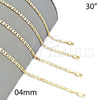 Oro Laminado Basic Necklace, Gold Filled Style Polished, Golden Finish, 5.223.017.30 (100 Gauge, 04 MM Thickness, 30 Inches Length)