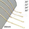 Oro Laminado Basic Necklace, Gold Filled Style Polished, Golden Finish, 5.223.017.30 (100 Gauge, 04 MM Thickness, 30 Inches Length)