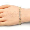 Oro Laminado Basic Bracelet, Gold Filled Style Polished, Golden Finish, 5.223.017.07 (100 Gauge, 04 MM Thickness, 7 Inches Length)