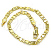 Oro Laminado Basic Bracelet, Gold Filled Style Polished, Golden Finish, 5.223.017.07 (100 Gauge, 04 MM Thickness, 7 Inches Length)