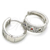 Rhodium Plated Huggie Hoop, with Multicolor Cubic Zirconia, Polished, Rhodium Finish, 02.210.0056.11.15