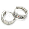 Rhodium Gold Filled Huggie Hoop, with Multicolor Cubic Zirconia, Polished, Rhodium Finish, 02.210.0056.11.15