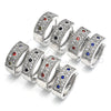 Rhodium Gold Filled Huggie Hoop, with Multicolor Cubic Zirconia, Polished, Rhodium Finish, 02.210.0056.11.15