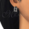 Rhodium Gold Filled Huggie Hoop, Teardrop Design, with Black and White Cubic Zirconia, Polished, Rhodium Finish, 02.210.0090.14.15
