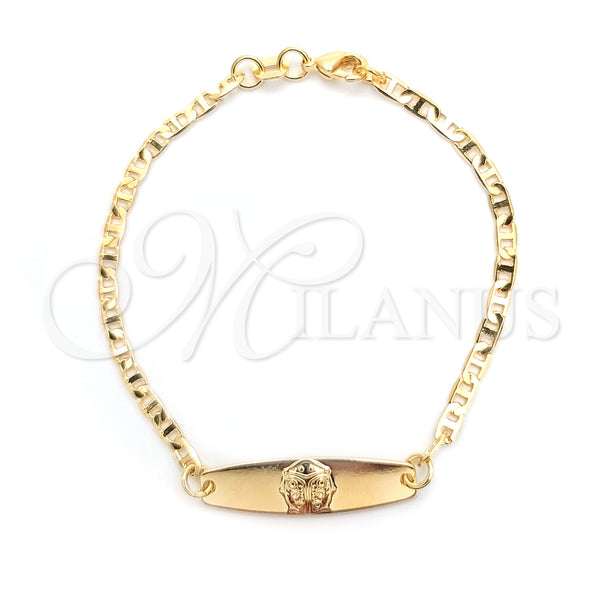 Gold Filled Bracelet — ID Bracelet Ladybug and Mariner Design Polished 03.32. — main product view — SKU 126369 | Oro Laminado brazalete — ID Bracelet Ladybug and Mariner diseño pulido 03.32. — SKU 126369
