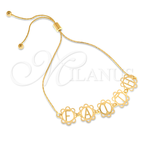 Gold Filled Bracelet — Adjustable Bolo Bracelet Initials and Snake Design Polished — main product view — SKU 126374 | Oro Laminado brazalete — Adjustable Bolo Bracelet Initials and Snake diseño pulido — SKU 126374