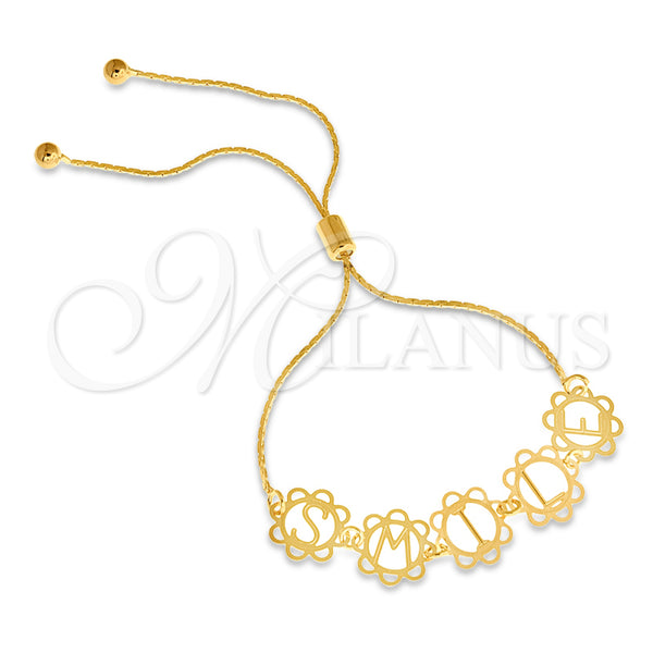 Gold Filled Bracelet — Adjustable Bolo Bracelet Initials and Snake Design Polished — main product view — SKU 126375 | Oro Laminado brazalete — Adjustable Bolo Bracelet Initials and Snake diseño pulido — SKU 126375