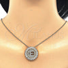 Oro Laminado Pendant Necklace, Gold Filled Style Initials Design, with White Cubic Zirconia, Polished, Golden Finish, 04.210.0010.20 (02 MM Thickness, 20 Inches Length)