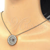 Oro Laminado Pendant Necklace, Gold Filled Style Initials Design, with White Cubic Zirconia, Polished, Golden Finish, 04.210.0010.20 (02 MM Thickness, 20 Inches Length)