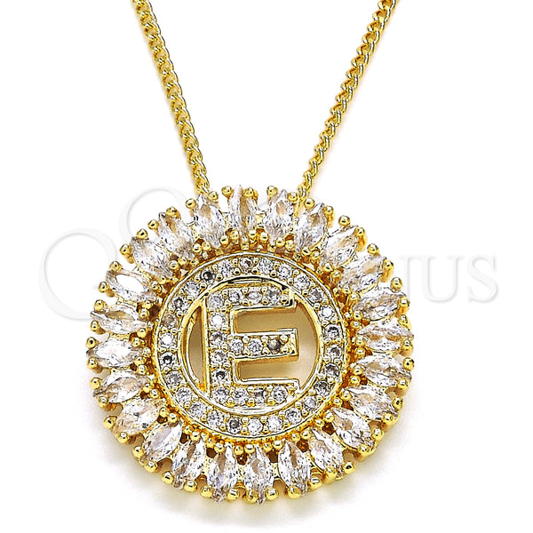 Gold Filled Necklace — Pendant Necklace Initials Design with White Cubic Zirconia — main product view — SKU 126436 | Oro Laminado collar — Pendant Necklace Initials diseño with blanco Cubic Zirconia — SKU 126436