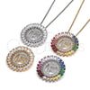 Oro Laminado Pendant Necklace, Gold Filled Style Initials Design, with White Cubic Zirconia, Polished, Golden Finish, 04.210.0011.20 (02 MM Thickness, 20 Inches Length)