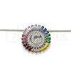 Rhodium Gold Filled Pendant Necklace, Initials Design, with Multicolor Cubic Zirconia, Polished, Rhodium Finish, 04.210.0012.3.20 (02 MM Thickness, 20 Inches Length)