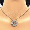 Oro Laminado Pendant Necklace, Gold Filled Style Initials Design, with White Cubic Zirconia, Polished, Golden Finish, 04.210.0013.20 (02 MM Thickness, 20 Inches Length)