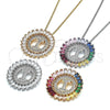 Rhodium Plated Pendant Necklace, Infinite Design, with Multicolor Cubic Zirconia, Polished, Rhodium Finish, 04.210.0013.3.20 (02 MM Thickness, 20 Inches Length)