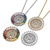 Rhodium Gold Filled Pendant Necklace, Initials Design, with Multicolor Cubic Zirconia, Polished, Rhodium Finish, 04.210.0017.3.20 (02 MM Thickness, 20 Inches Length)