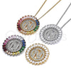 Oro Laminado Pendant Necklace, Gold Filled Style Initials Design, with Multicolor Cubic Zirconia, Polished, Golden Finish, 04.210.0018.1.20 (02 MM Thickness, 20 Inches Length)