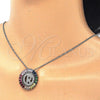 Rhodium Gold Filled Pendant Necklace, Initials Design, with Multicolor Cubic Zirconia, Polished, Rhodium Finish, 04.210.0020.3.20 (02 MM Thickness, 20 Inches Length)
