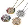 Rhodium Gold Filled Pendant Necklace, Initials Design, with Multicolor Cubic Zirconia, Polished, Rhodium Finish, 04.210.0020.3.20 (02 MM Thickness, 20 Inches Length)