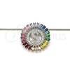 Rhodium Gold Filled Pendant Necklace, Initials Design, with Multicolor Cubic Zirconia, Polished, Rhodium Finish, 04.210.0021.3.20 (02 MM Thickness, 20 Inches Length)