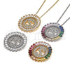 Rhodium Gold Filled Pendant Necklace, Initials Design, with Multicolor Cubic Zirconia, Polished, Rhodium Finish, 04.210.0021.3.20 (02 MM Thickness, 20 Inches Length)