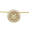 Oro Laminado Pendant Necklace, Gold Filled Style Initials Design, with White Cubic Zirconia, Polished, Golden Finish, 04.210.0023.20 (02 MM Thickness, 20 Inches Length)