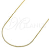 Oro Laminado Basic Necklace, Gold Filled Style Box Design, Polished, Golden Finish, 04.179.0012.18 (01 MM Thickness, 18 Inches Length)