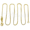 Oro Laminado Basic Necklace, Gold Filled Style Box Design, Polished, Golden Finish, 04.179.0012.18 (01 MM Thickness, 18 Inches Length)
