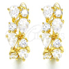 Oro Laminado Huggie Hoop, Gold Filled Style with White Cubic Zirconia, Polished, Golden Finish, 02.316.0051.2.15