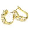 Oro Laminado Huggie Hoop, Gold Filled Style with White Cubic Zirconia, Polished, Golden Finish, 02.316.0051.2.15