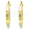 Oro Laminado Medium Hoop, Gold Filled Style Polished, Tricolor, 02.170.0247.30