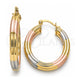 Oro Laminado Medium Hoop, Gold Filled Style Polished, Tricolor, 02.170.0247.30