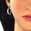 Oro Laminado Small Hoop, Gold Filled Style Twist Design, Polished, Tricolor, 02.170.0249.25