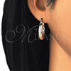 Oro Laminado Small Hoop, Gold Filled Style Twist Design, Polished, Tricolor, 02.170.0249.25