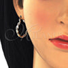Oro Laminado Small Hoop, Gold Filled Style Twist Design, Polished, Tricolor, 02.170.0251.25
