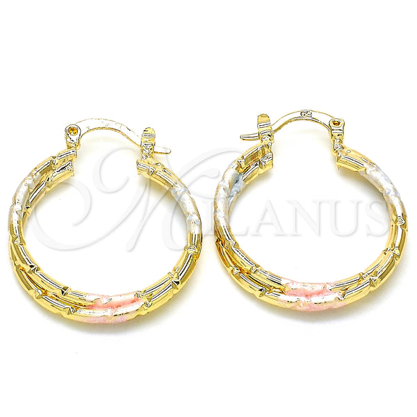 Gold Filled Hoop Earrings — Small Hoop Polished Tricolor 02. — main product view — SKU 126599 | Oro Laminado aretes de aro — Small Hoop pulido Tricolor 02. — SKU 126599