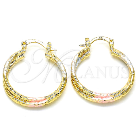 Oro Laminado Small Hoop, Gold Filled Style Polished, Tricolor, 02.170.0252.25