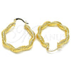 Gold Filled Hoop Earrings — Medium Hoop Twist Design Polished 02. — alternate product view — SKU 126600 | Oro Laminado aretes de aro — Medium Hoop Twist diseño pulido 02. — SKU 126600